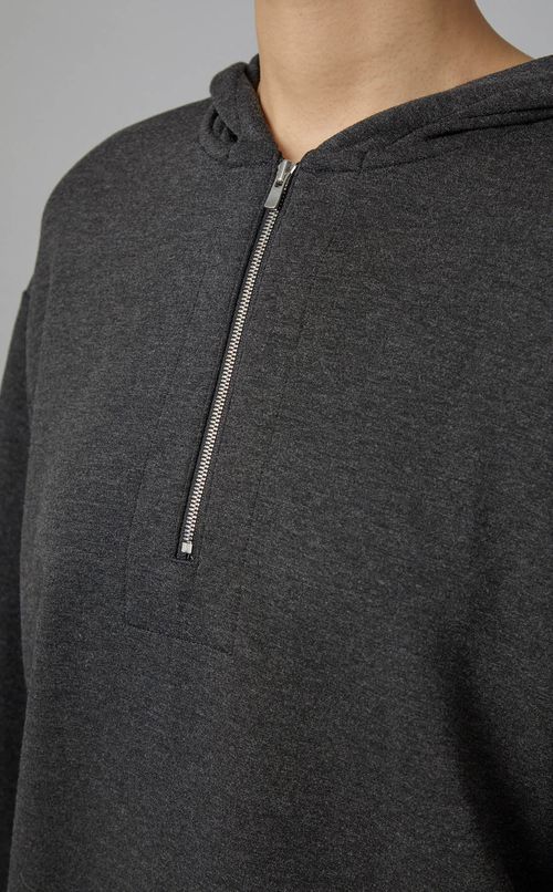 ハーフジップフーディニットプルオーバー