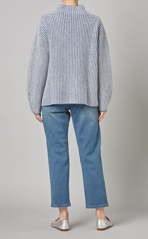 モックネックニットプルオーバー