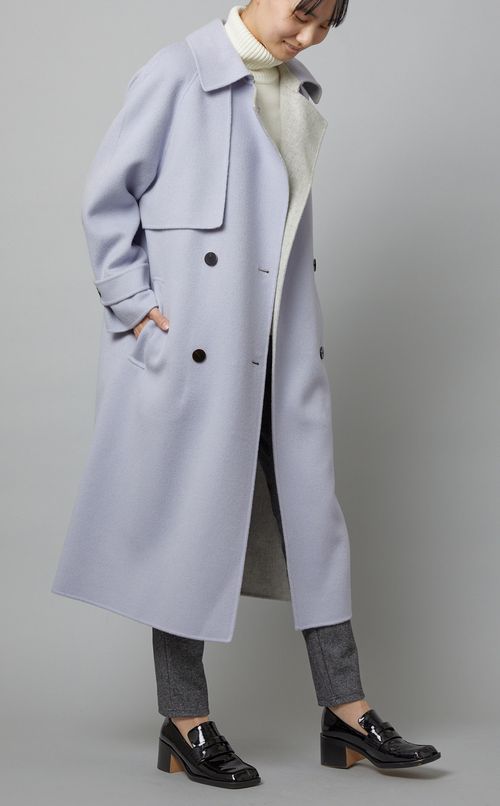 ウールロングトレンチコート