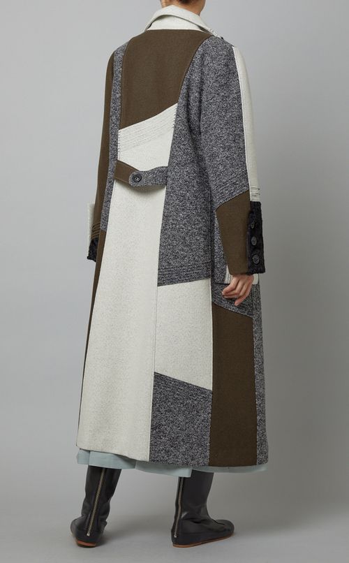 パッチワークダブルロングコート