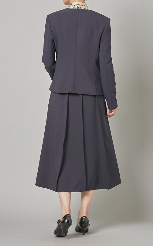 ノーカラーダブルジャケット