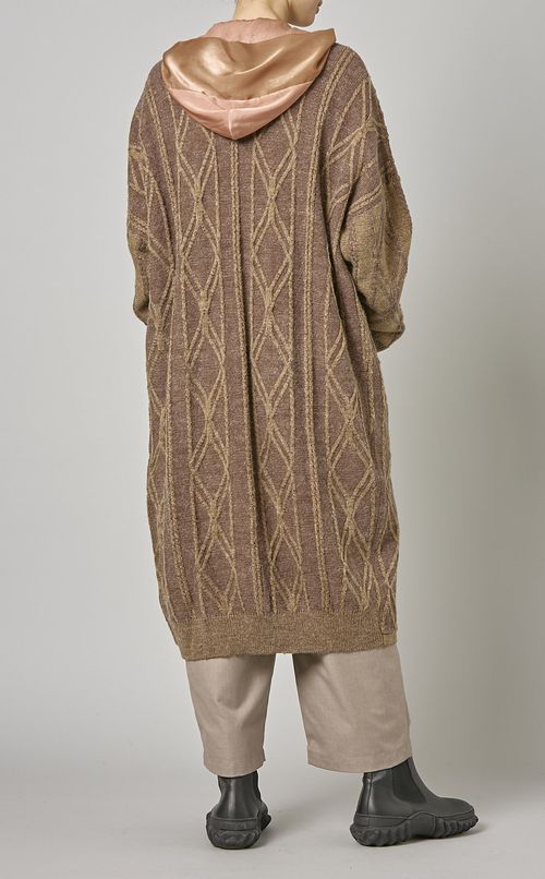 ダイヤ柄ロングカーディガン