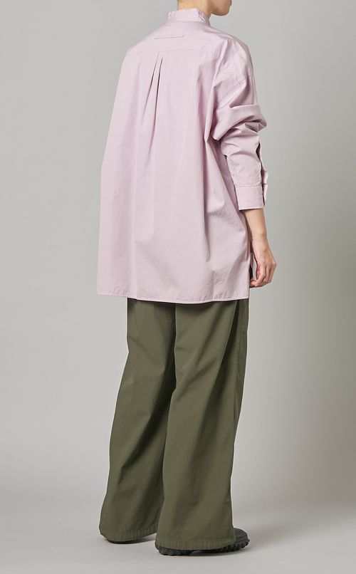 スタンドカラーコットンシャツ