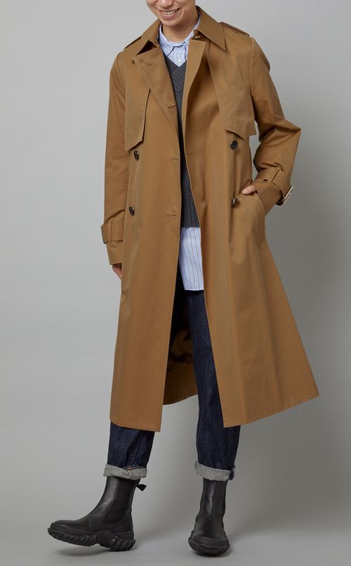 コットンロングトレンチコート