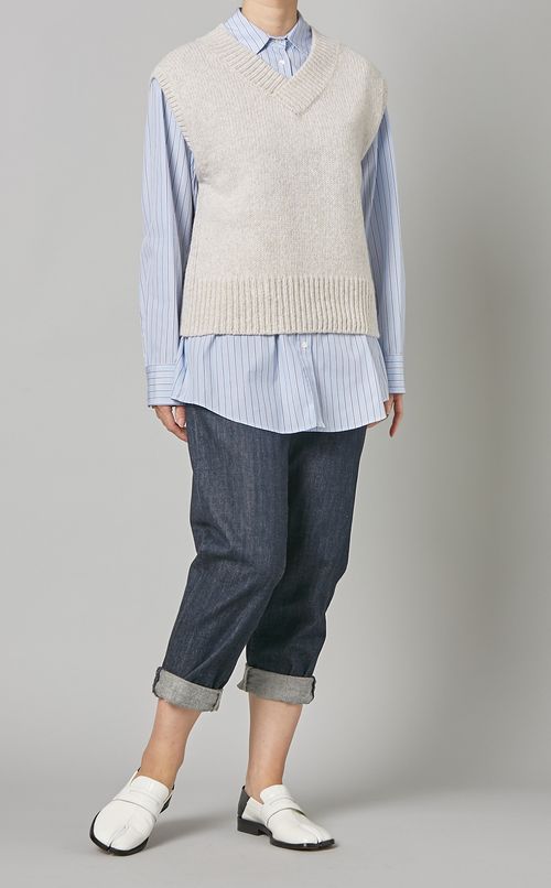 ファインウール Vネックベスト