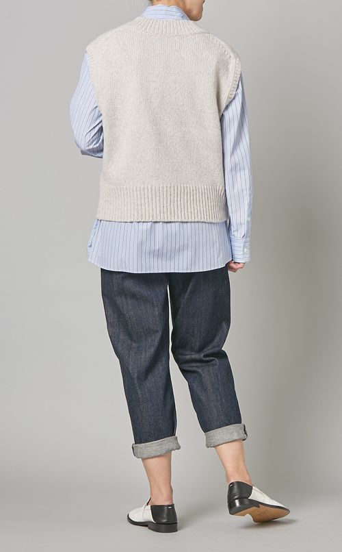 ファインウール Vネックベスト