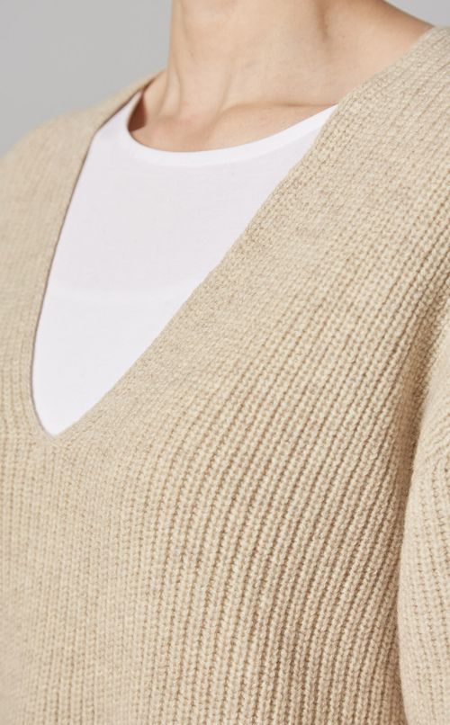 ウール Vネックチュニックプルオーバー