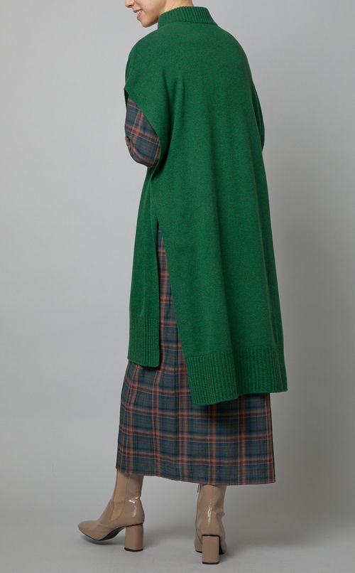 ベルト付ウールニットベスト