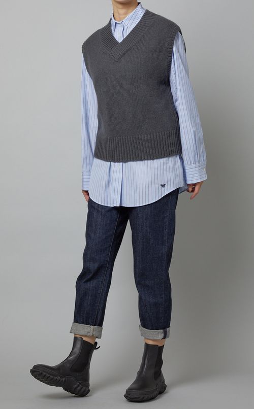 ファインウールVネックベスト
