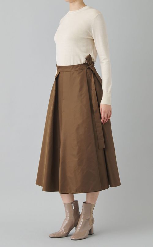 タフタワイドプリーツラップスカート
