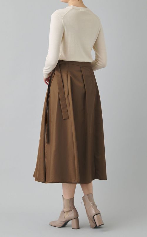 タフタワイドプリーツラップスカート