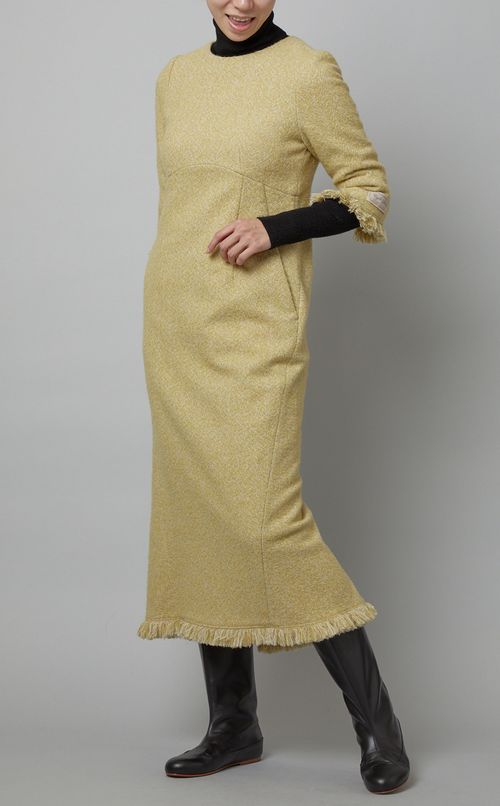 ツイードバックフレアワンピース