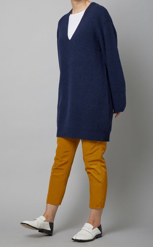 ウール Vネックチュニックプルオーバー