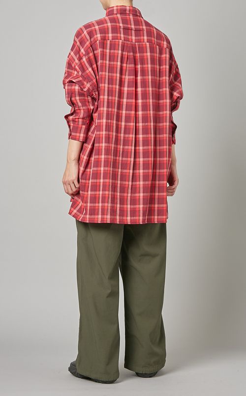 コットン混チェックシャツ