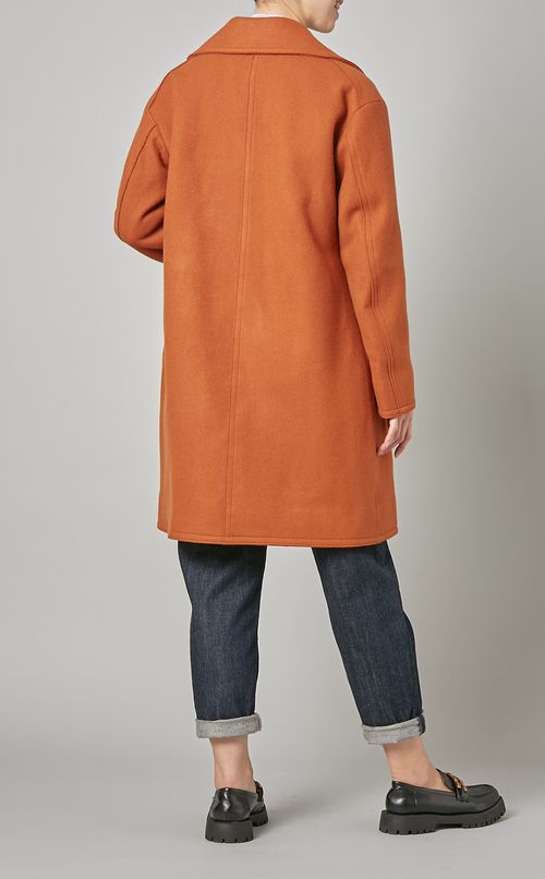 ウールロゴボタンピーコート