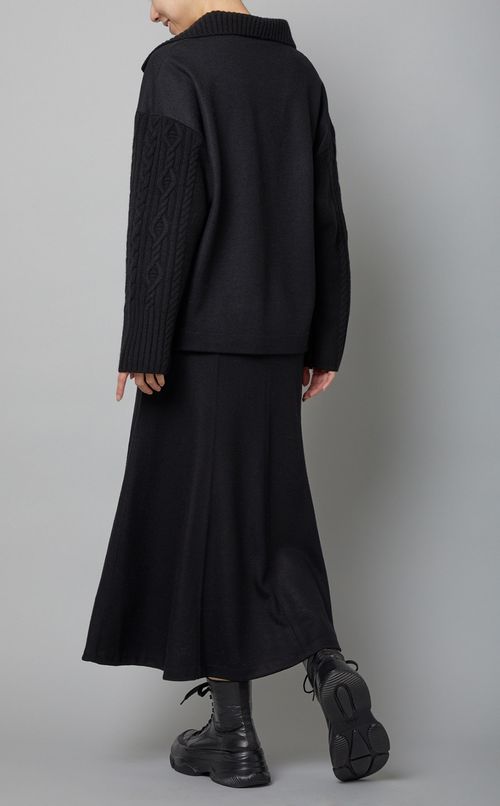 ウールケーブルニットセーラープルオーバー