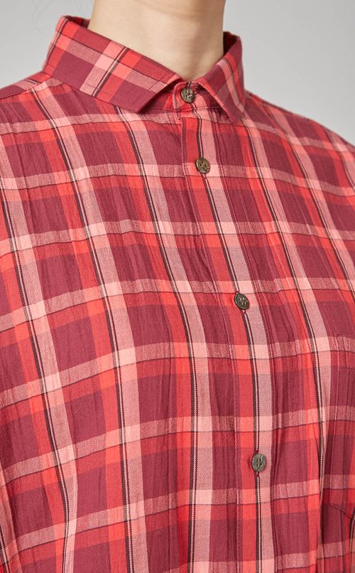 コットン混チェックシャツ