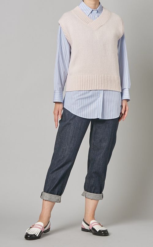 ファインウール Vネックベスト