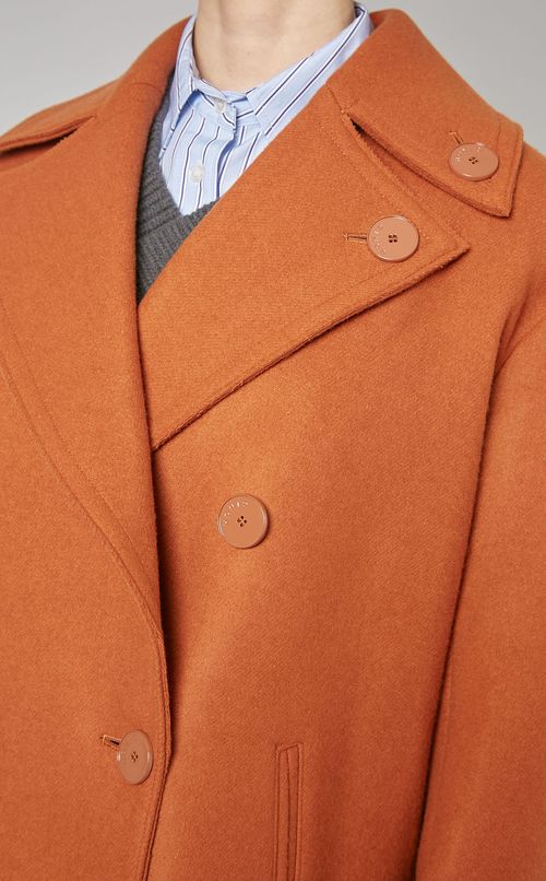 ウールロゴボタンピーコート