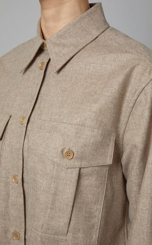 ウール2ポケットレギュラーカラーシャツ