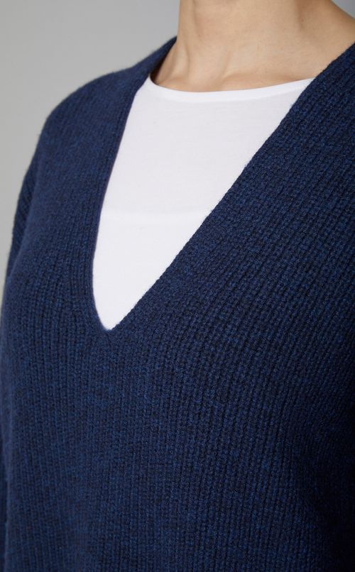 ウール Vネックチュニックプルオーバー