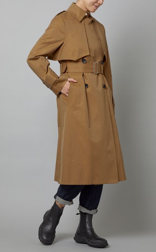 コットンロングトレンチコート