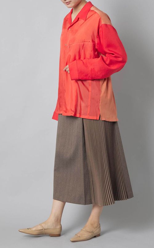 ヘリンボーンサイドプリーツスカート