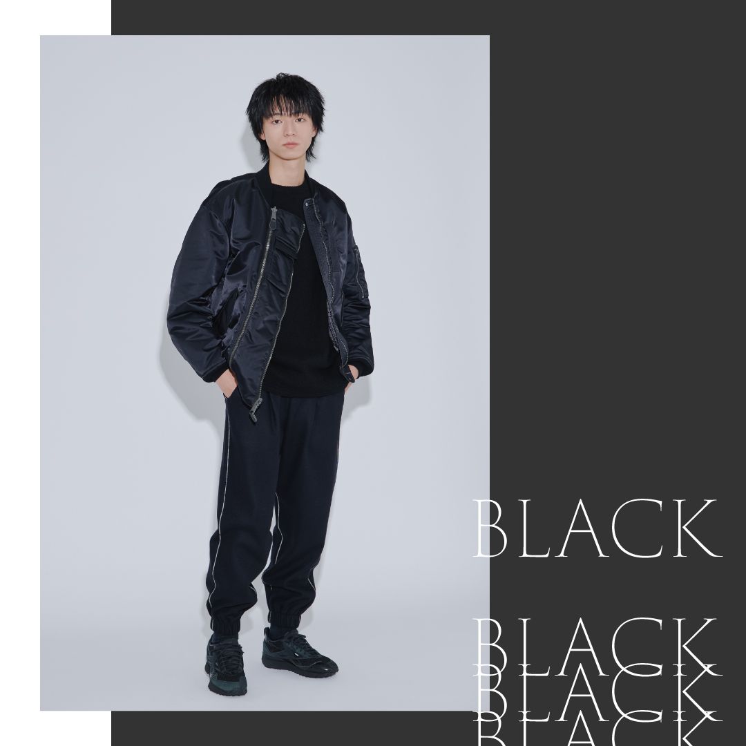 ブラックのワントーンコーデ