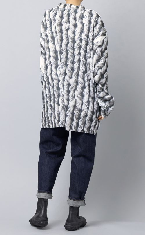 プリントリブカーディガン