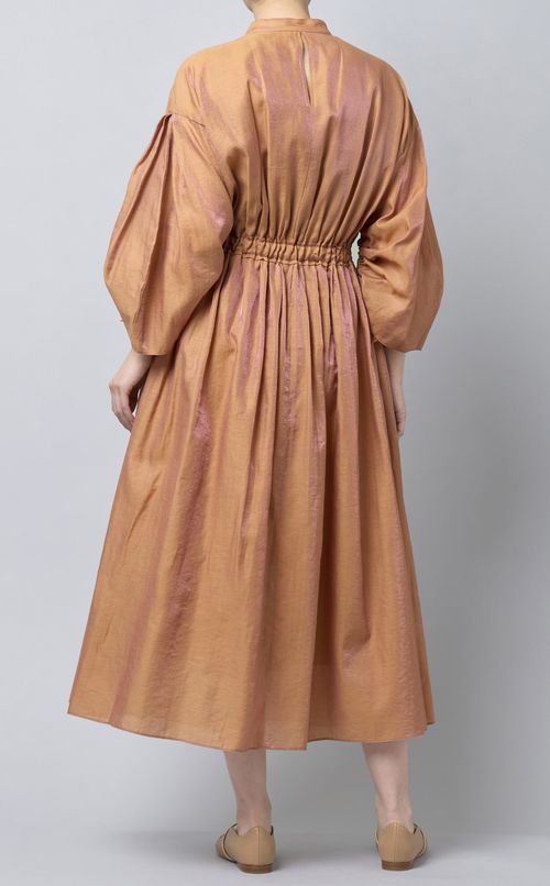 シャンブレーギャザーワンピース