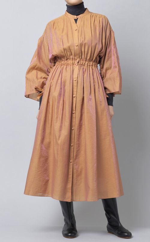 シャンブレーギャザーワンピース