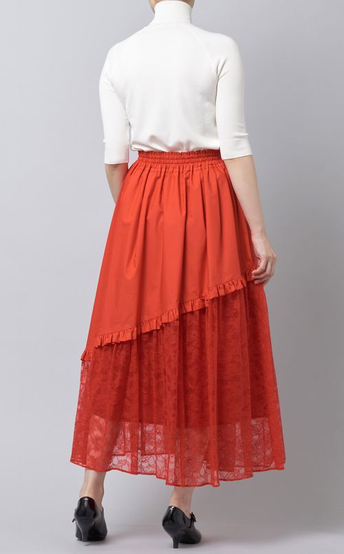 フラワーレースコンビスカート