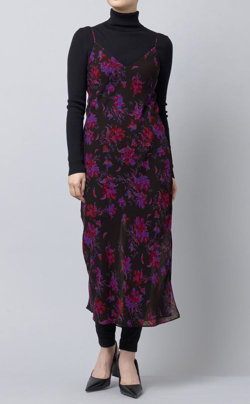 フラワープリントキャミソールワンピース