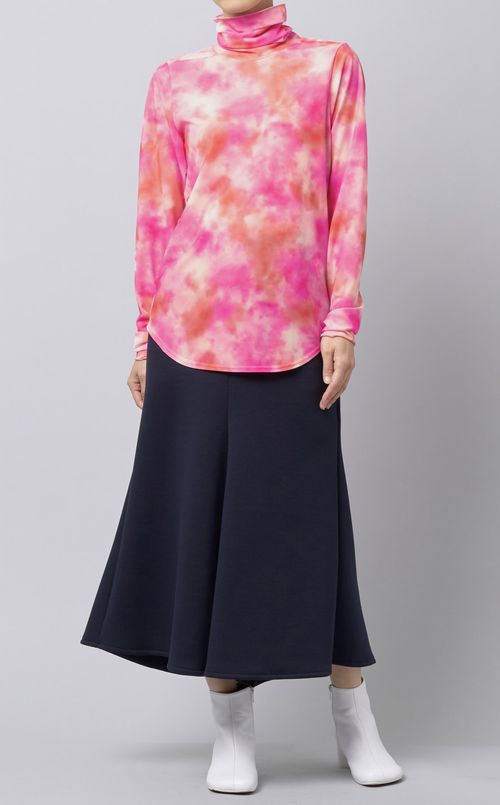 タイダイ柄ハイネックプルオーバー