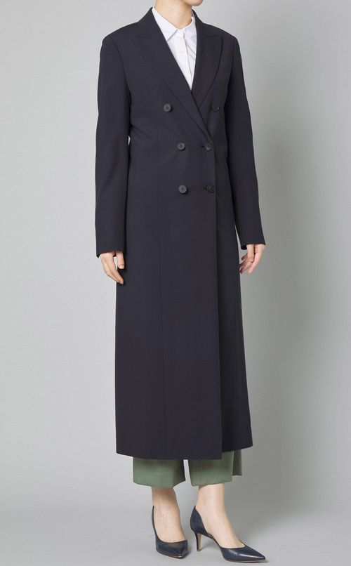 ロングダブルブレストジャケットコート