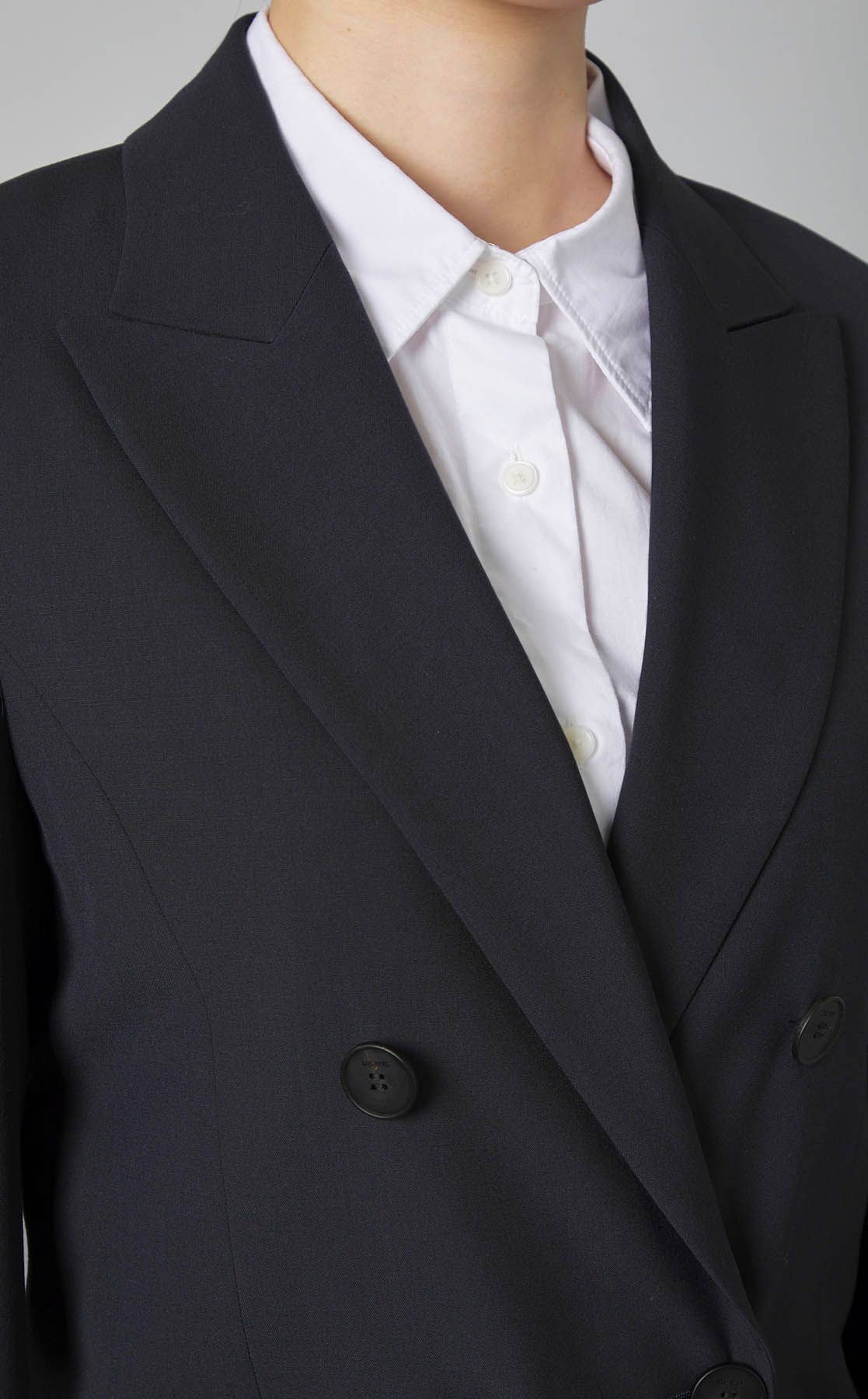 sacai ネイビー ダブルブレスト Lサイズ ウールコート サイズ3