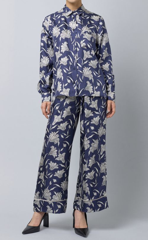 フラワープリントイージーパンツ