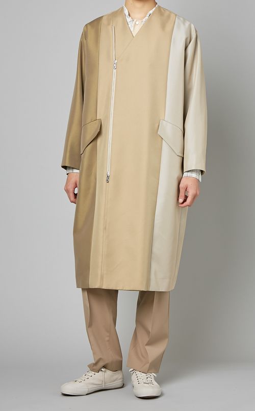 クレイジー切替ノーカラーコート