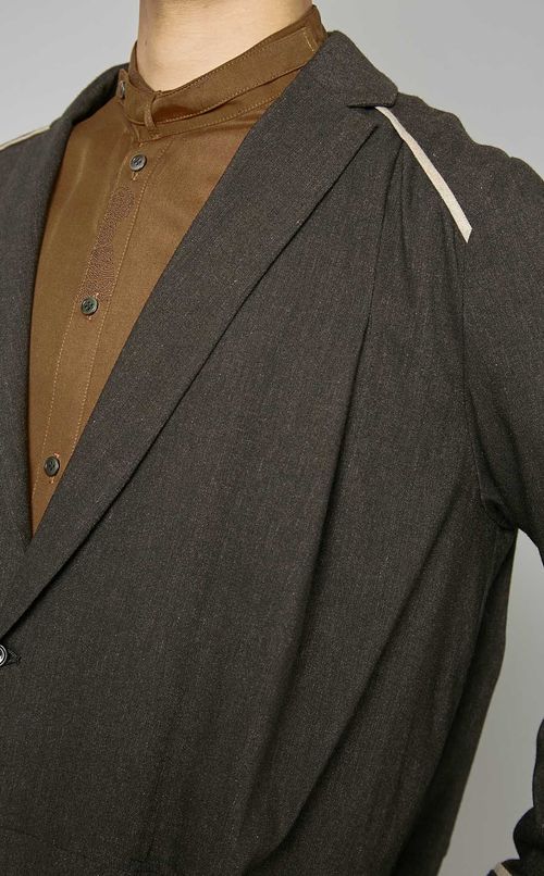 テーラードミディ丈ガウン