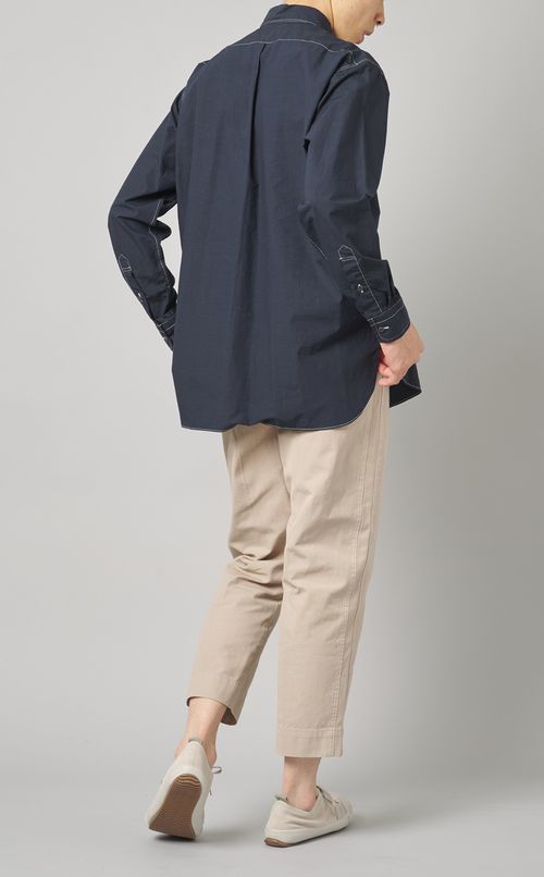 コットンリネンプルオーバーシャツ