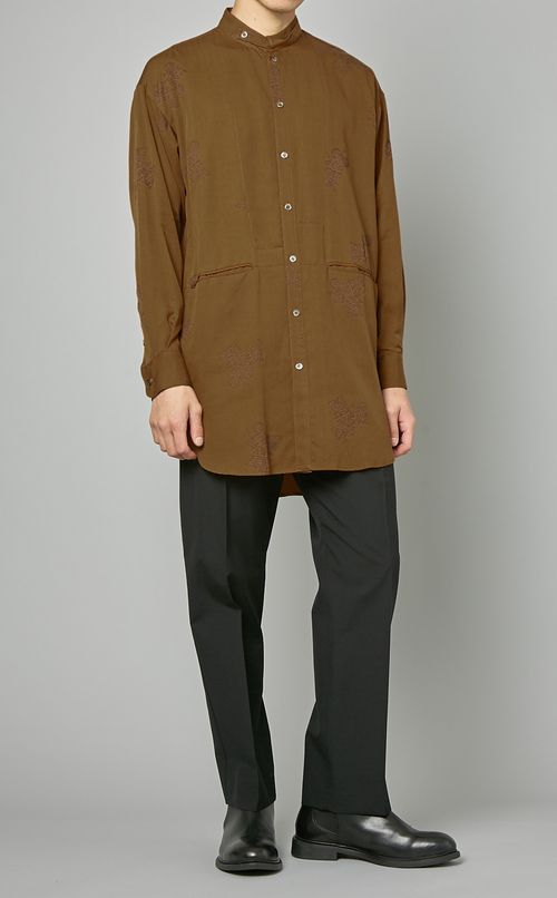 モチーフプリントミディブラウス