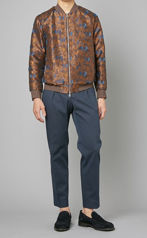 トランプモチーフカットジャガードブルゾン