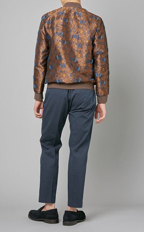 トランプモチーフカットジャガードブルゾン