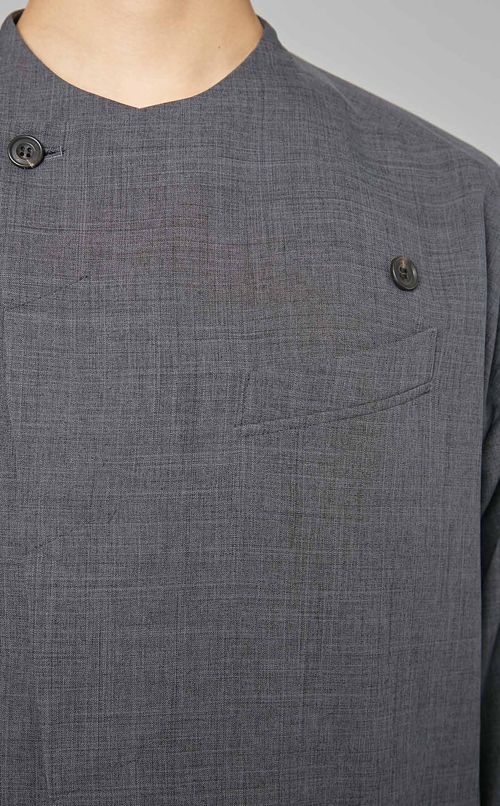 ノーカラーショートブルゾン