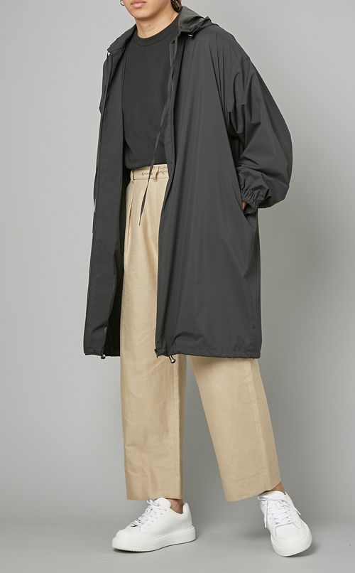 撥水ストレッチフーディーコート