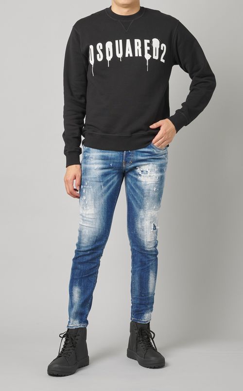 スリムダメージデニムパンツ