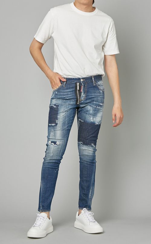 フェイクジッパーデニムパンツ