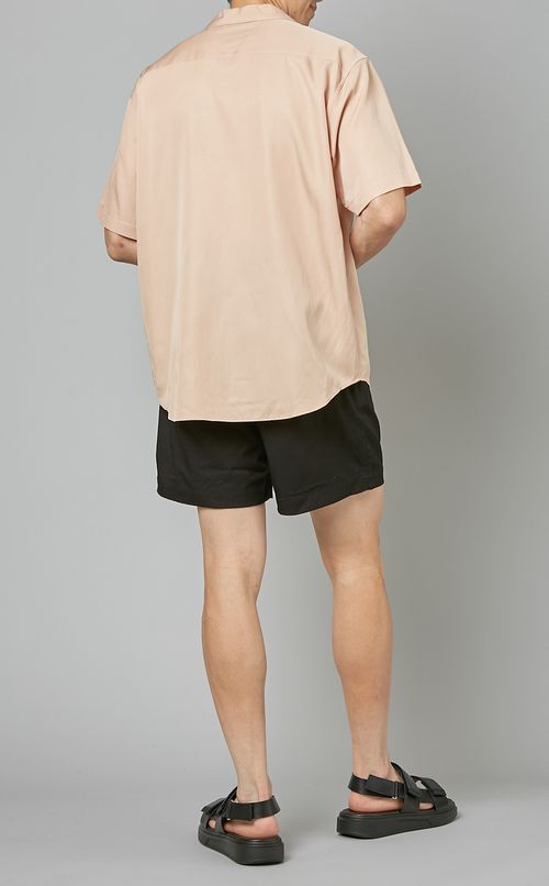 オープンカラーハーフスリーブシャツ