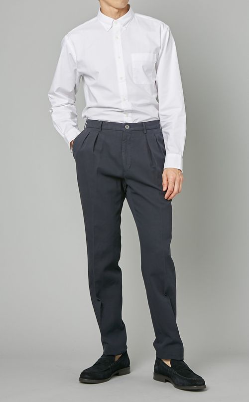 コットンリネン2タックトラウザー