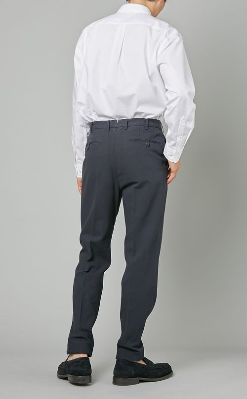 コットンリネン2タックトラウザー